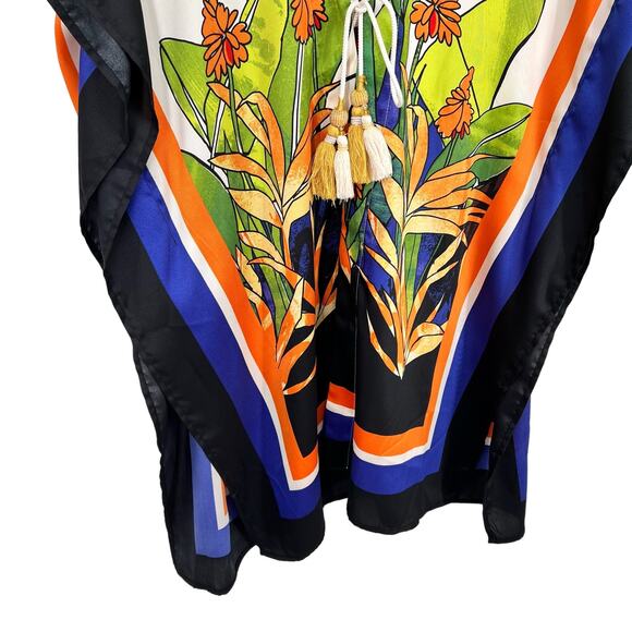 NEW NWT $99 CHICO'S Medium 0/1 Tropical Wearable Art Kimono Shirt Top Beach - Picture 7 of 9